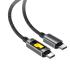 ACEFAST C21-03 1.2m USB C to USB C Cable 60W Charging Data Transfer Braided Cord with Colorful Light - Black